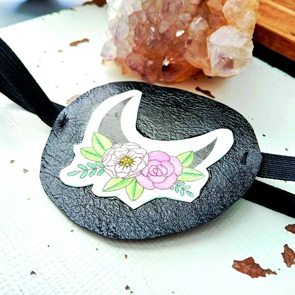 Floral Moon Eye Patch, Adjustable Vision Accessory, Ocular Aid Costume Accessory - Picture 3 of 4